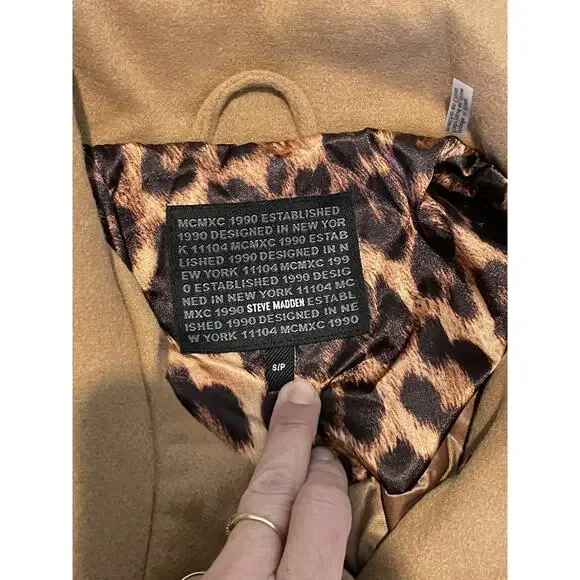 STEVE MADDEN BELTED SKIRTED COAT, S - Picture 3 of 4